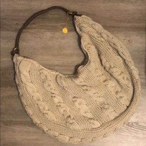 Big Buddha Crochet Hobo Shoulder Bag - Oatmeal